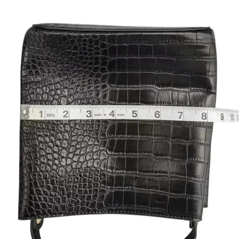 NEW! Curateur Aota Elena (All of the Above by Rachel Zoe) bucket bag black croc - Picture 10 of 12